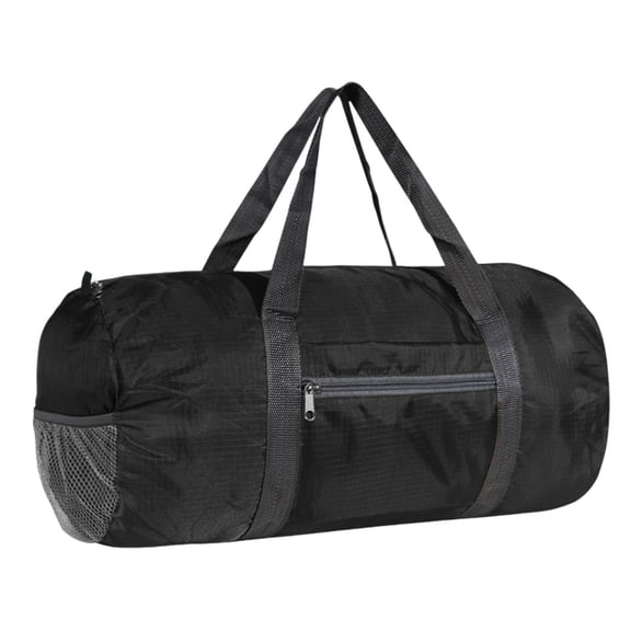 Foldable Duffel Bag Gym Sports Tote,Lightweight Portable Travel Duffle with Inner Pocket,Durable Polyester Material for Men Women Camping Workout,Compact Storage Design,50x24cm Black Gray Green