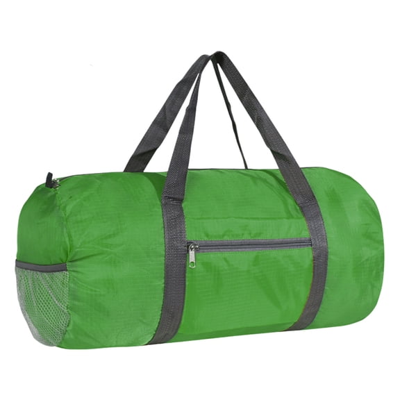 Foldable Duffel Bag Gym Sports Tote,Lightweight Portable Travel Duffle with Inner Pocket,Durable Polyester Material for Men Women Camping Workout,Compact Storage Design,50x24cm Black Gray Green