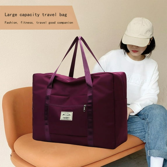 Foldable Duffel Bag, Lightweight Travel Tote, Compact Continued Luggage, Versatile Gym Sports Duffle, Convenient Overnight Use, Women and Girls Essential, Easy Storage Design