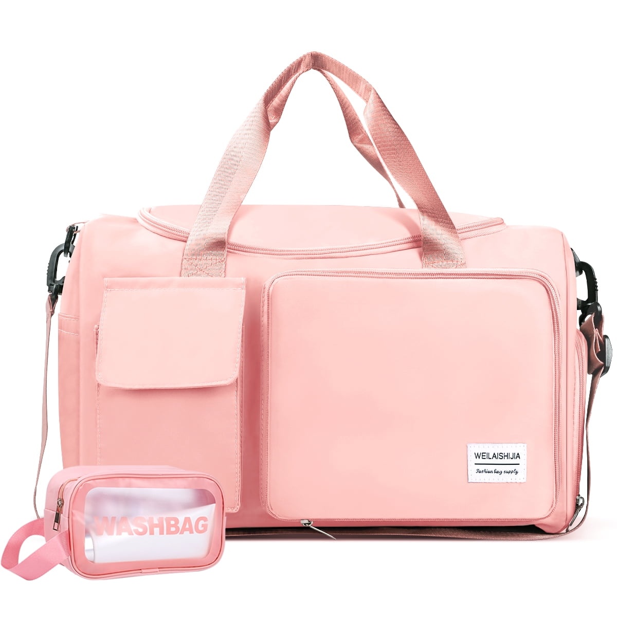 Travel Duffel Bag for Women, Foldable Weekender Overnight Bag with Shoe