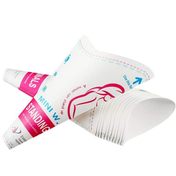 Foldable And Dustpan Set 12pcs Disposable Female Urination Device Portable Lightweight Women Urinal Funnel Outside Standing Pee Cup Paper Standing Funnel For Camping Hiking Pregnant