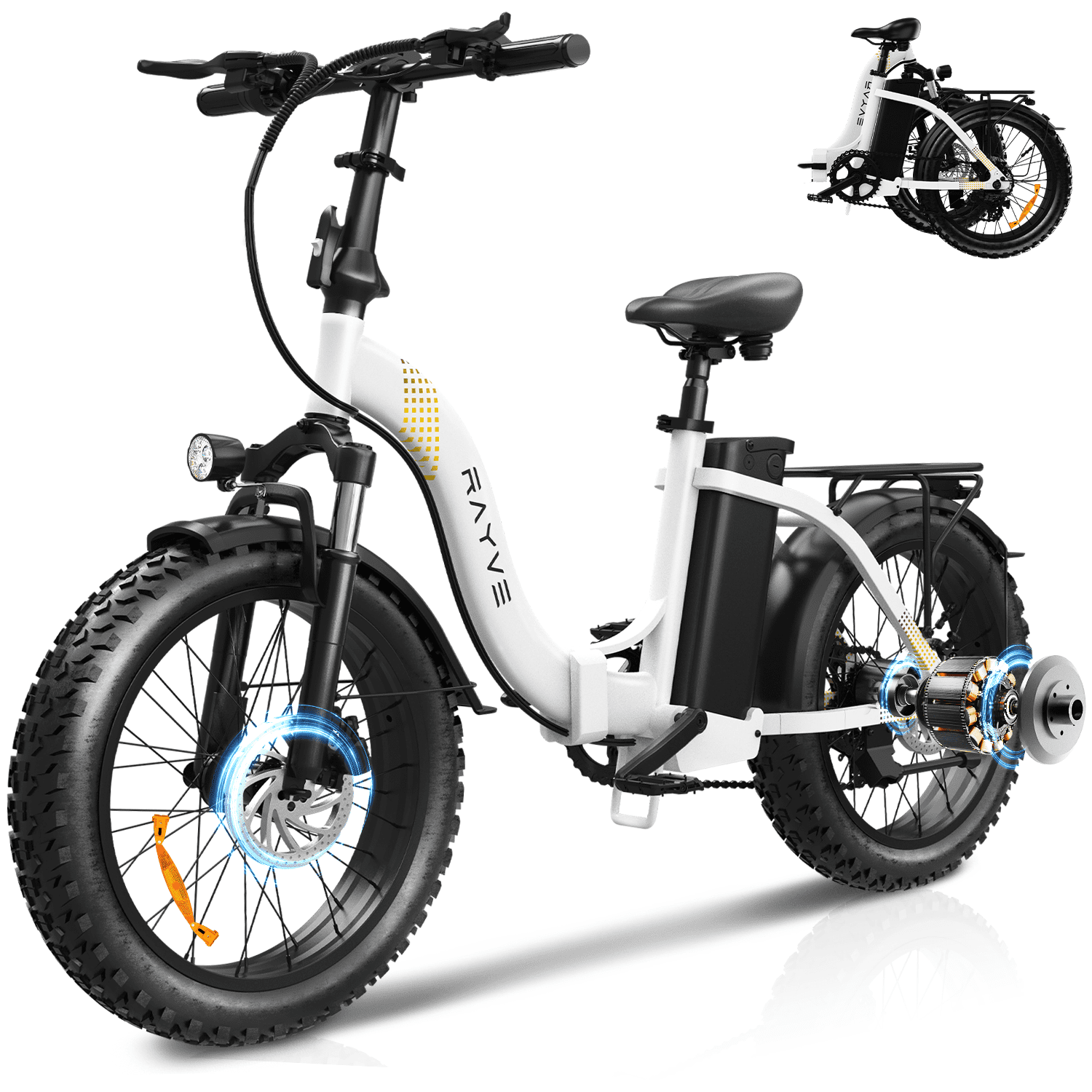 Foldable E bike for Adults 550W Motor 48V Battery 7 Speed Mode 20 Fat Tire Up to 49 Miles Range Dual Suspension System Walmart