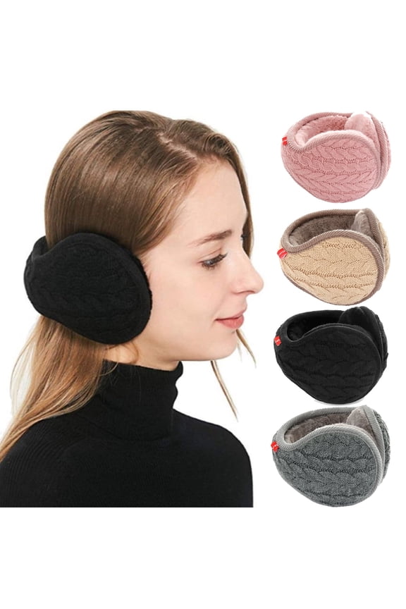 Foldable Ear Muffs Winter, Womens Winter Earmuffs Unisex Warm Knit Ear Warmers Ear Muff for Women Men