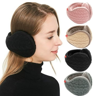 Foldable Ear Muffs Winter, Womens Winter Earmuffs Unisex Warm Knit Ear Warmers Ear Muff for Women Men