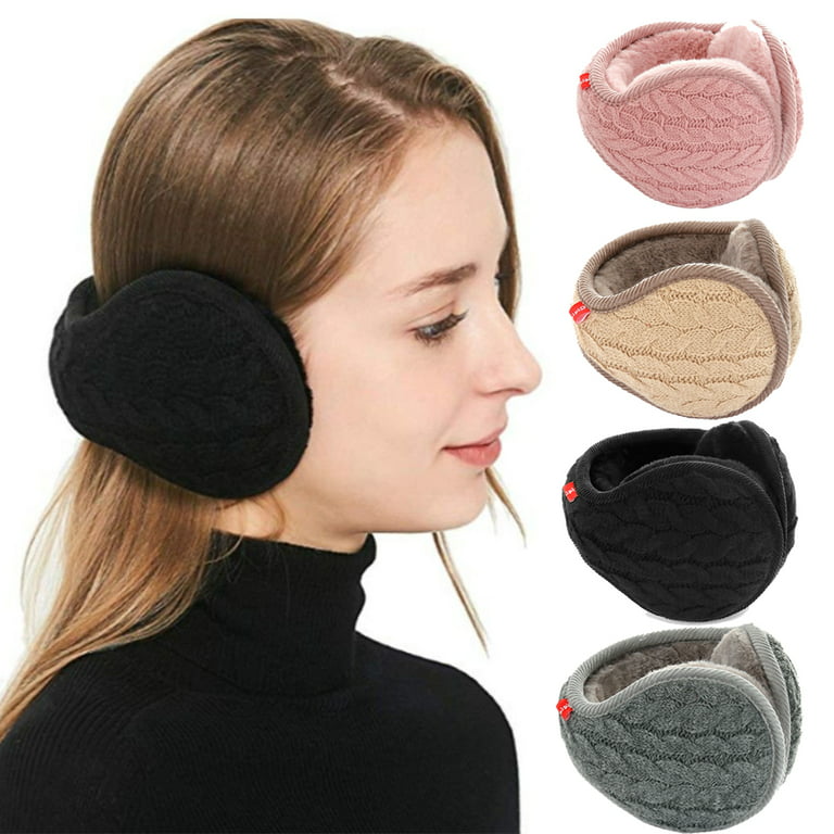 Foldable Ear Muffs Winter, Womens Winter Earmuffs Unisex Warm Knit Ear  Warmers Ear Muff for Women Men 