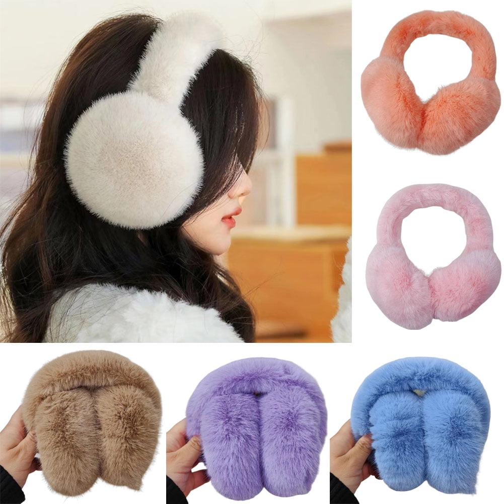 Foldable Ear Muffs for Women Cold Weather Fluffy Earmuffs