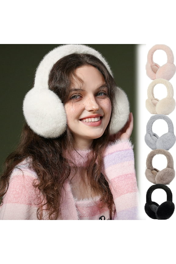 Foldable Ear Muffs for Women Cold Weather Fluffy Earmuffs Winter Warm Headband Cute Slouchy Ear Warmers