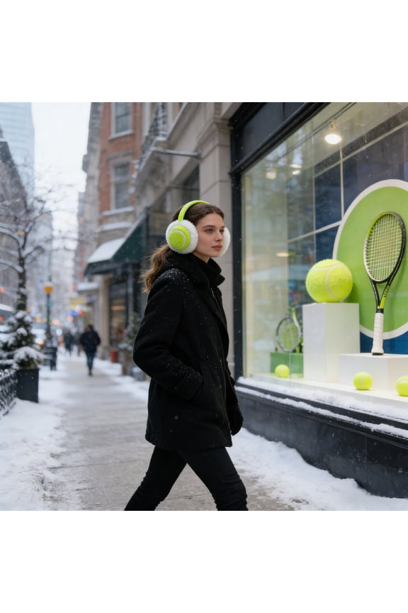 Foldable Ear Warmth Winter Earmuffs Foldable Winter Earmuffs with Thermal Insulation, Ball Design Ear Warmers, Cold Weather Protection, Portable Ear Covers in Green