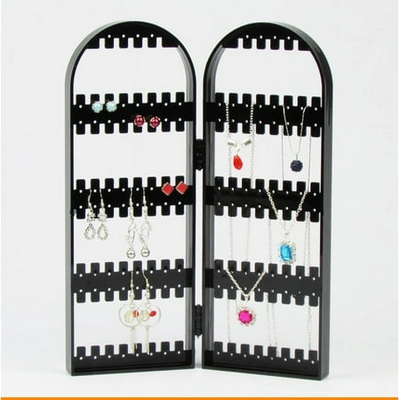 Foldable Earrings Display Stand Jewelry Hanger Organizer Bracelets Necklace Holder, Black