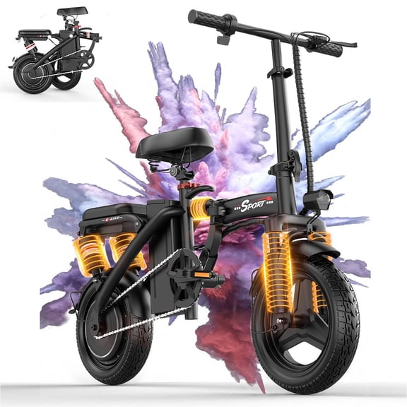 Pikabike Foldable Electric Bike for Adults, 48V 15Ah , 14" E-Bike, 1500W Peak Motor,45 Miles Range,UL 2849 Certified