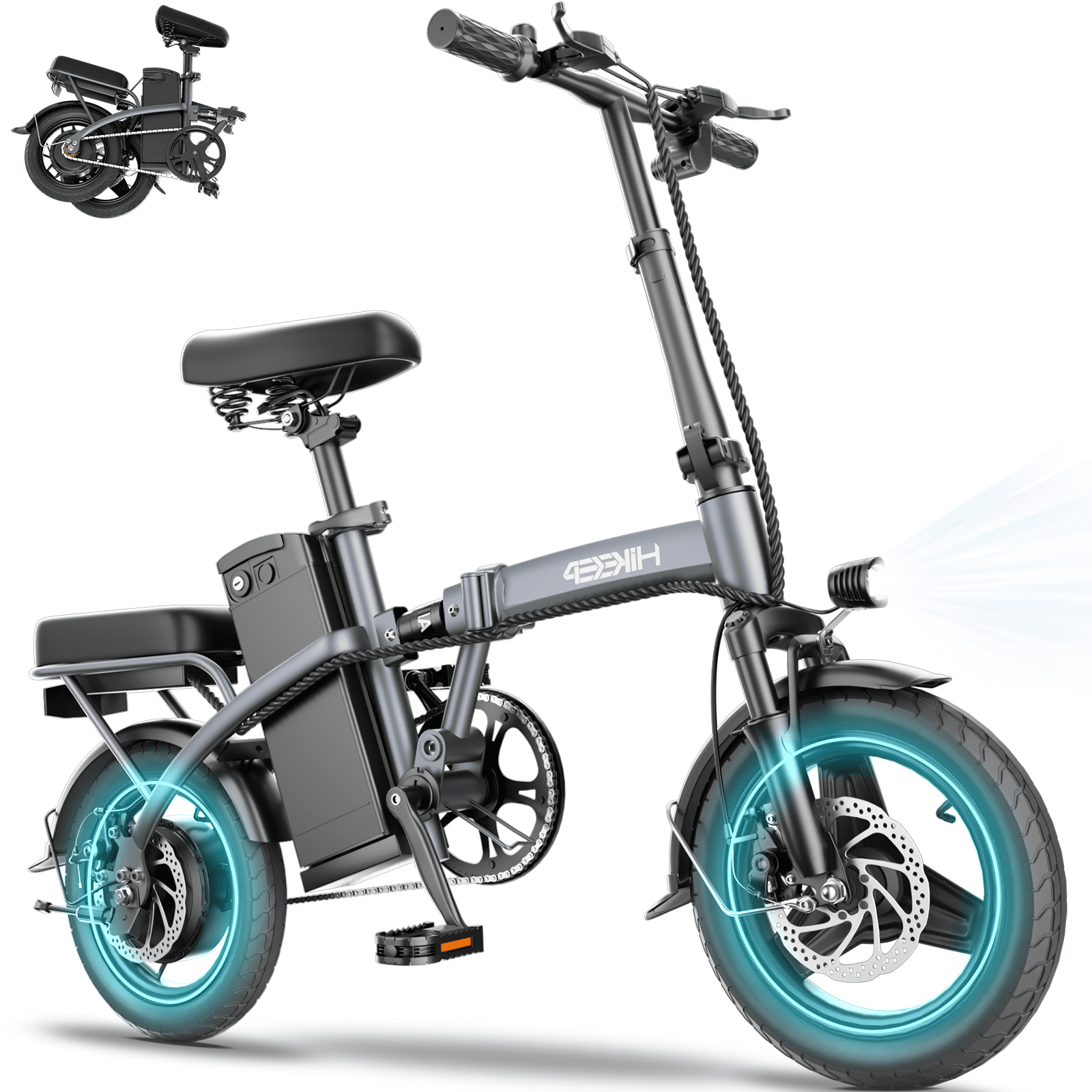 600W Electric Bike for Adults, Foldable Electric Bike with 48V 10Ah Battery, City Commuter Ebike, UL2849