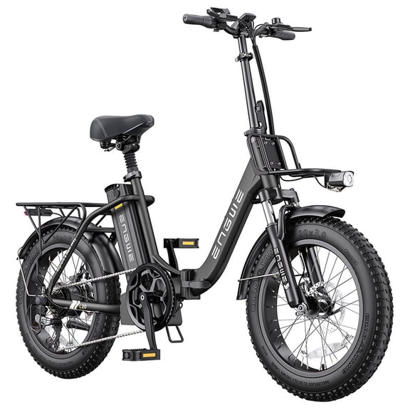 Foldable Electric Bike for Urban Commuters, ENGWE L20 2.0 e-Bike for Adults, 20*3.0-inch Tires, 750W Hub Motor, 28mph Max Speed, 84miles Range, Mechanical Disc Brake, Shimano 7 Speed