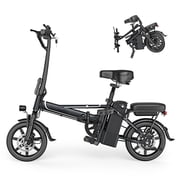 Foldable Electric Bike for Adults and Teens,14 Inch Tire 500W Rear Wheel Drive Motor with 48V 10.4Ah Removable Lithium Battery Two Seats UL2849