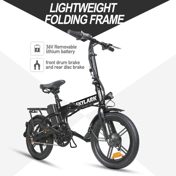 Foldable Electric Bike for Teen and Adult - 500W, 48V 8Ah, 20 Mile Range Ebike, 250LBS Max Loading, UL 2849 Certified