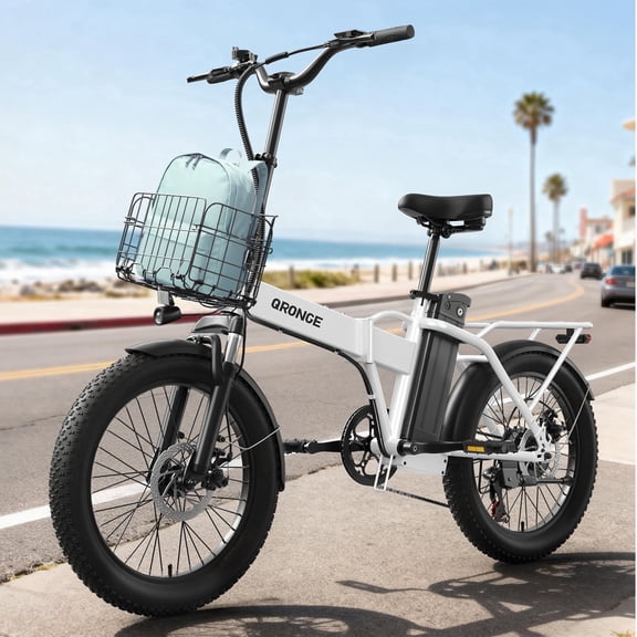 Foldable Electric Bikes for Adults 1000W Peak 28 mph Max Speed up to 70Miles Range 20" Fat Tire Folding Ebike 48V 13.5AH Removable Battery Foldable E Bike 7 Speed E-Mountain Bikes, UL2849 by SGS