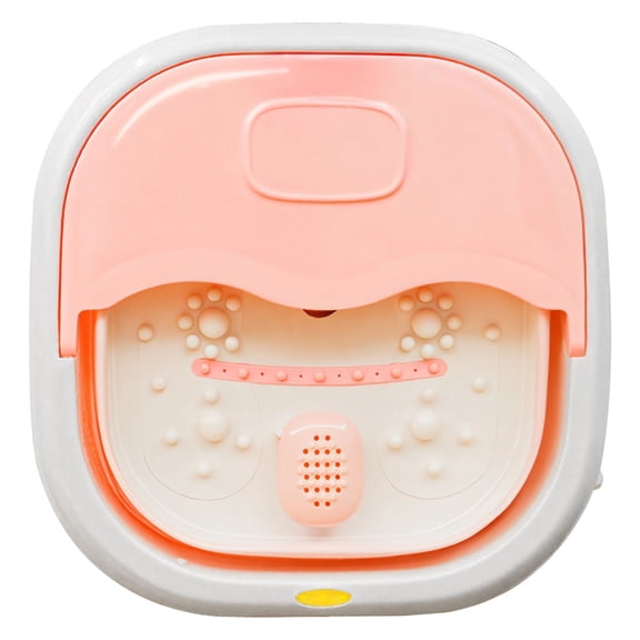Foldable Electric Foot Spa Tub, Constant Temperature Heating with Massage and Infrared Heat, Compact Home Use Foot Soaker, Easy Control, Pink, US Plug