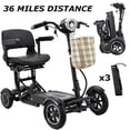 thumbnail image 1 of Foldable Electric Power Scooter Designed for Adults / Elderly, Flip Back Padded Armrests, 3 Speed Levels with Reverse, Stylish Black, 1 of 9