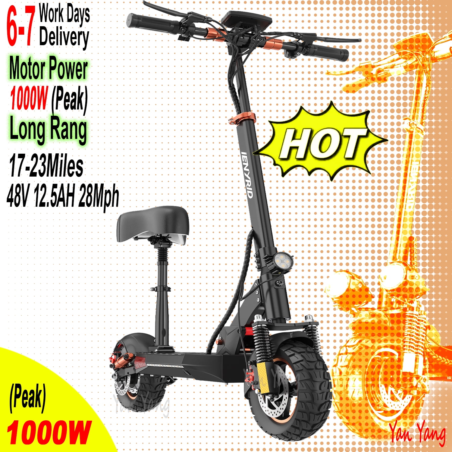 Uber Scoot UberScoot 1000W 36V Stand Up Electric Scooter