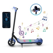 Foldable Electric Scooter for Kids Ages 6-12, 150W Motor, Max Speed 9 Mph, Rainbow LED Lights&Display, Blue