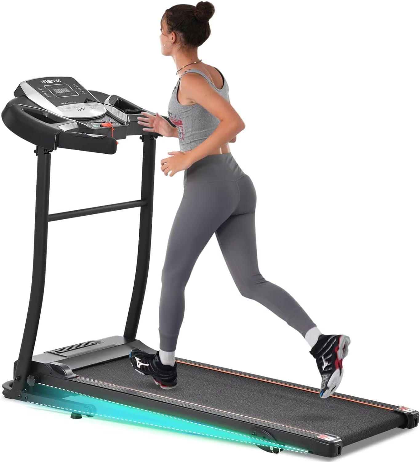 Foldable Electric Treadmill 2.5HP Motorized Running Walking Jogging Machine for Home Office Workout with 12 Programs Incline Adjustment 300LBS Weight Capacity and 10MPH Max. Speed