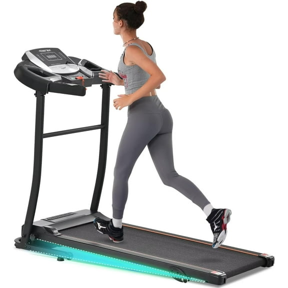 Foldable Electric Treadmill 2.5HP Motorized Running Walking Jogging Machine for Home Office Workout with 12 Programs Incline Adjustment 300LBS Weight Capacity and 10MPH Max. Speed