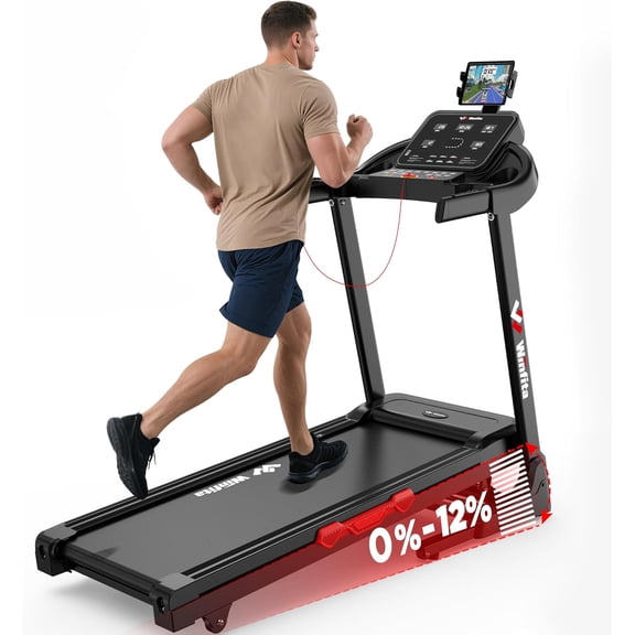 Foldable Electric Treadmill for Home, 3.5 HP Portable Treadmill with Incline for Running Exercise, 300 lb Capacity