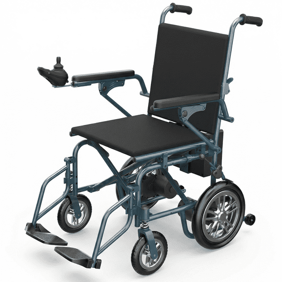 Foldable Electric Wheelchair,20+ Miles Long-Range(286LBS)Lightweight Portable Electric Wheelchair for Adults,Smart Motorized Mobility Scooter with 360°Joystick,Warranty,Blue