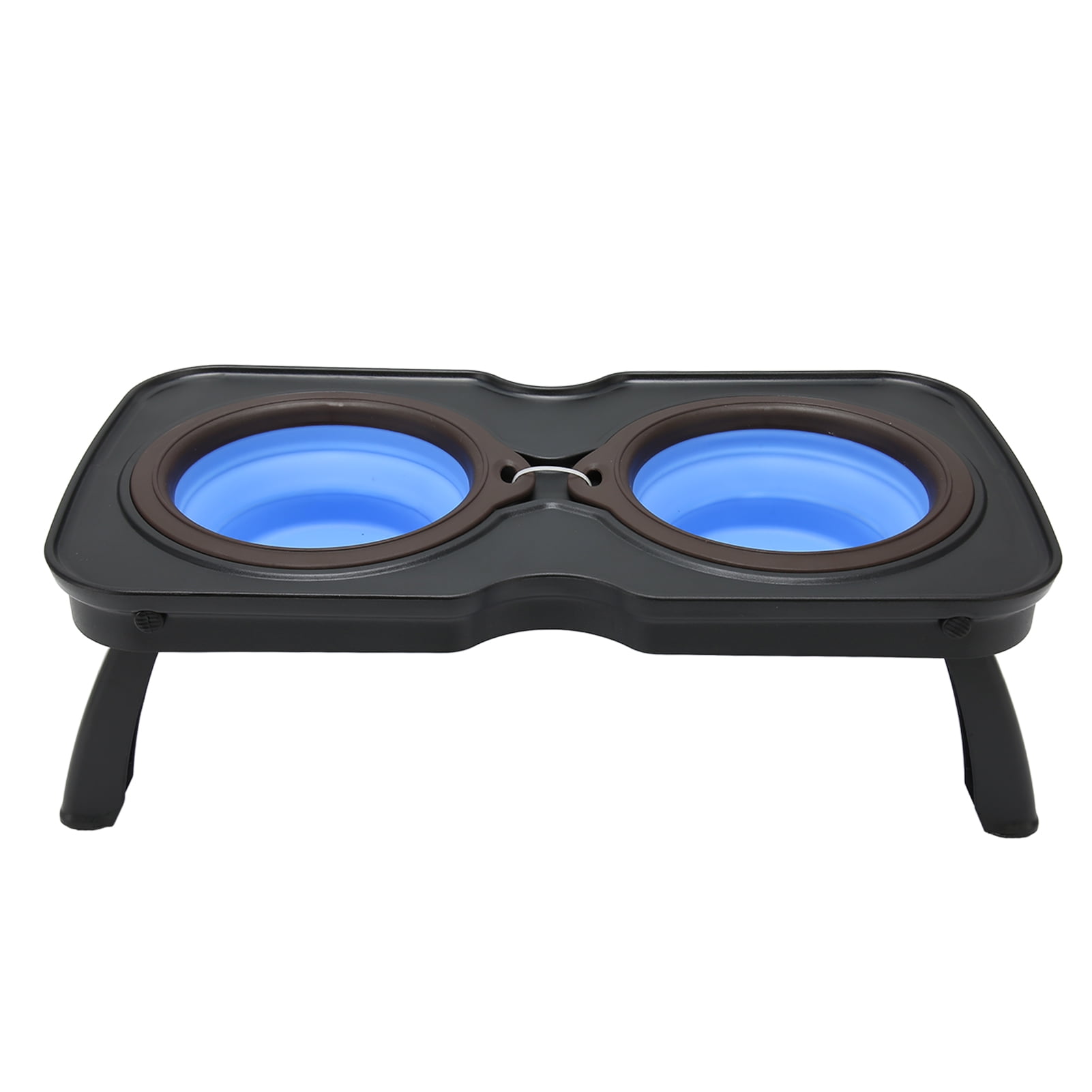 Foldable Elevated Dog Bowls Portable Double Folding Raised Dog Bowls with Stand for Outdoor Camping Travel Large Blue Walmart