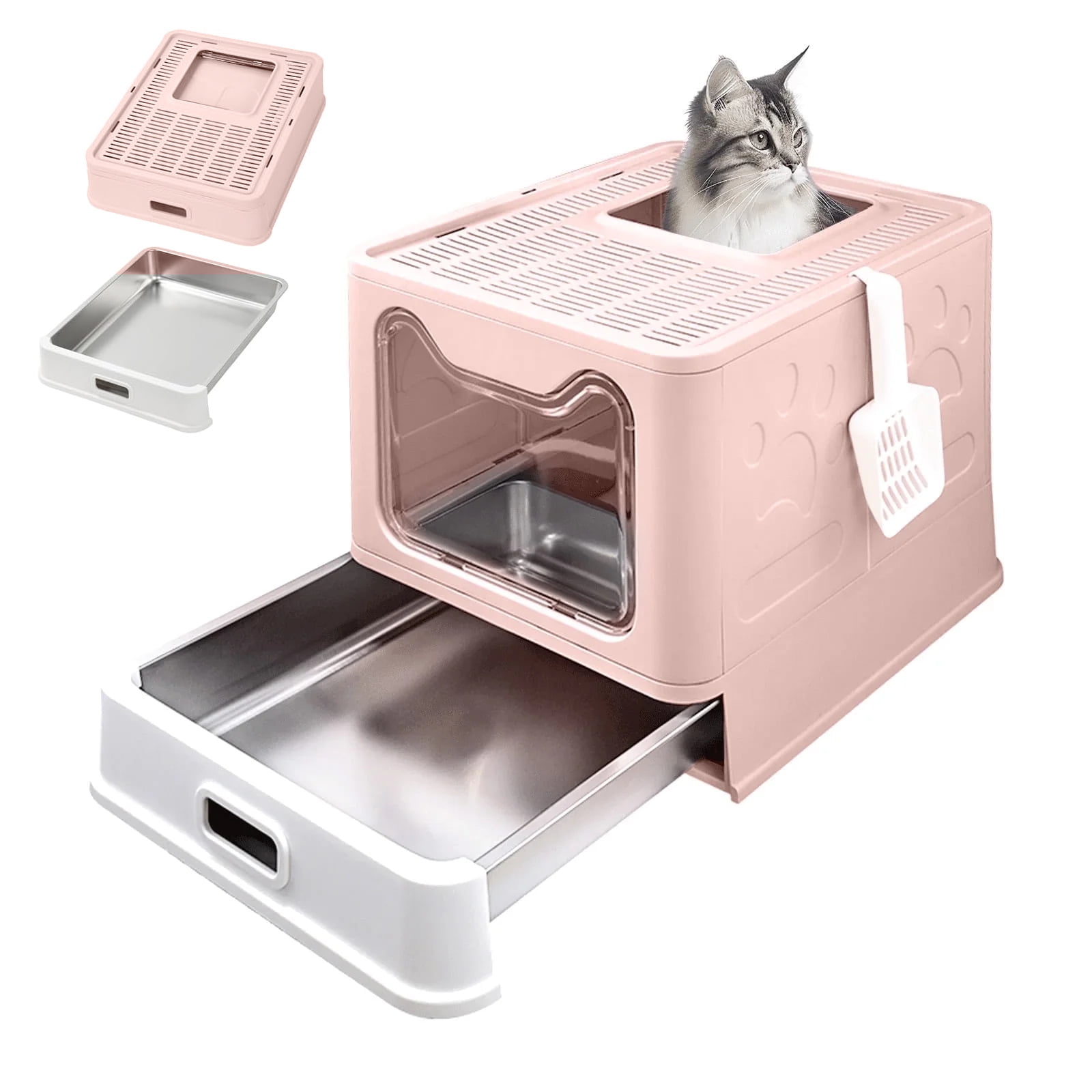 Top Entry Hooded Litter Pan Large Hooded Top Entry Cat Litter Box