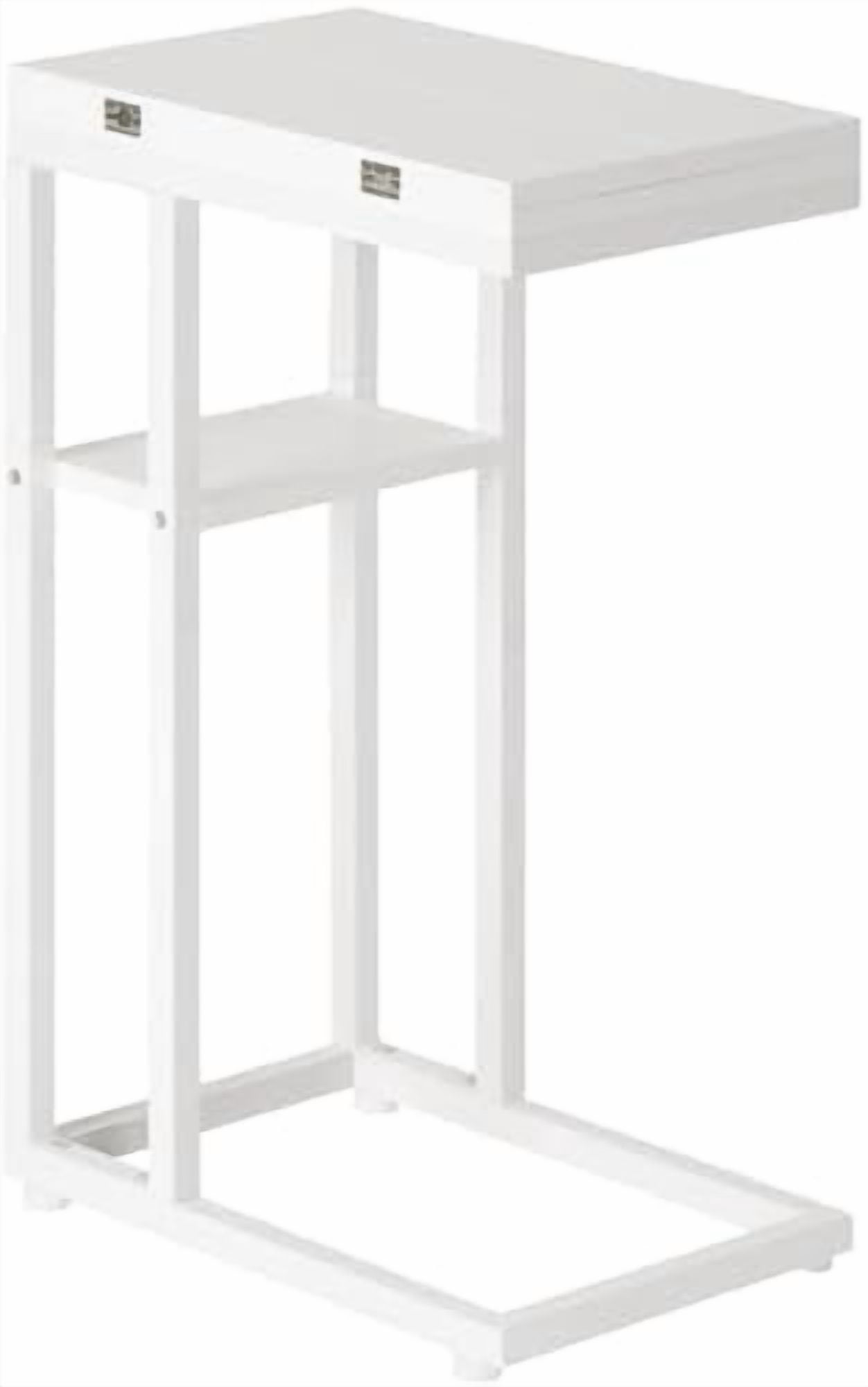 Foldable End Table, C Shaped Side Table with Storage Shelf, Small Snack ...