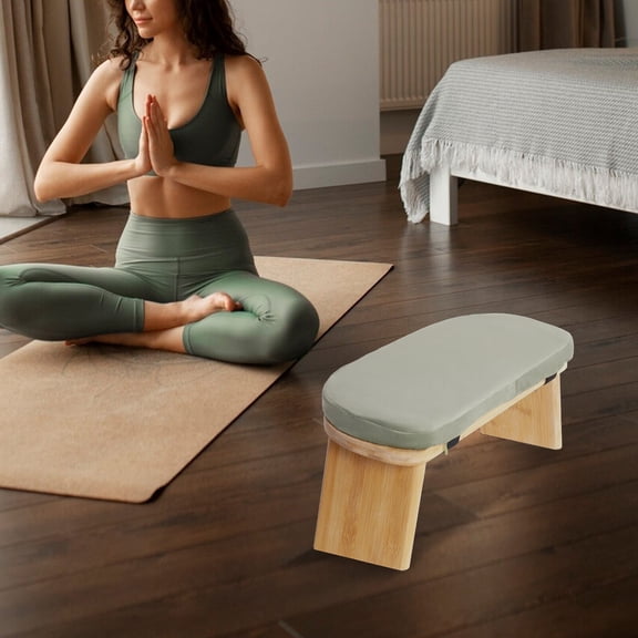 Modern Free Standing Foldable&Ergonomic Meditation Stool Foldable Kneeling Meditation Bench w/Cushion