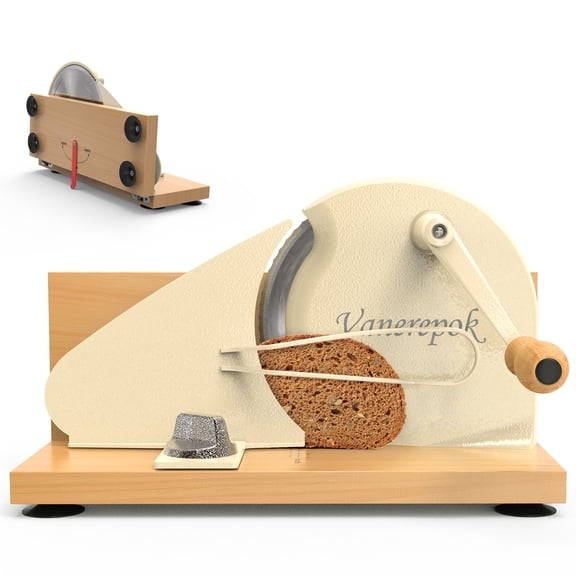 Foldable Extra Large Manual Bread Slicer for Homemade Sourdough - With Scale Line, Non-Slip Suction Cups, Folding Base and Bread Guide for Home Kitchen and Bakery, Adjustable Thickness & Evenly Slice