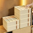 thumbnail image 1 of Foldable Fabric Drawer Organizer for Clothing Socks Underwear Bra, Collapsible Storage Bins 32x11x3cm Closet Divider, 1 of 6