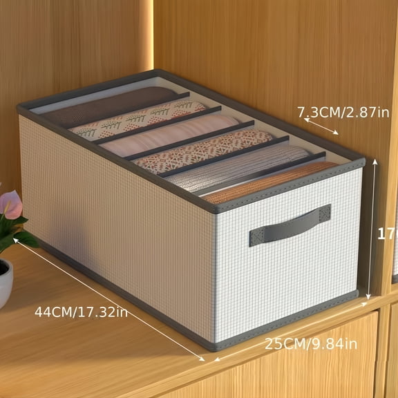 Foldable Fabric Drawer Organizer with Handles Multi-Compartment Storage Box for Clothes Pants Bedding Closet Organization