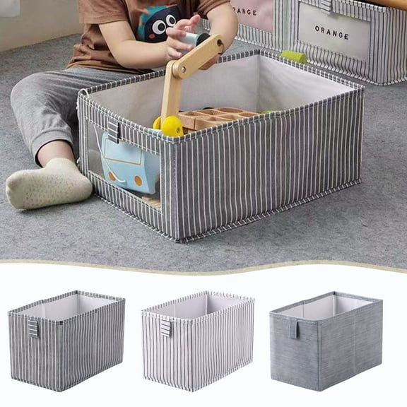 Foldable Fabric Storage Basket Bin, Non-Woven Organizer Cube with Reinforced Cardboard, Rectangular Decorative Storage Box for Shelves, Closet, Toys, Laundry, Nursery, 1 Pack