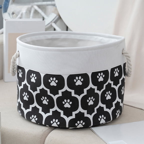 Foldable Fabric Storage Basket, Multi-Purpose Cloth Organizer for Clothing Toys and Home Items, Soft Collapsible Bin for Easy Storage(Black)