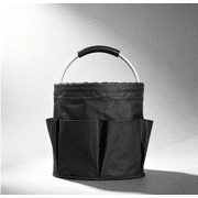 Foldable Fabric Storage Basket with Handle, 17L Collapsible Organizer Tote fit for Home Garden Camping, Portable Round Bin