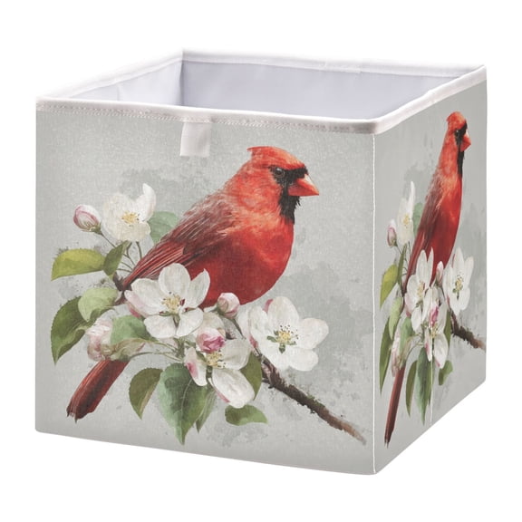 Foldable Fabric Storage Bin Home Cubes Clothing Organizer Bins Large Collapsible Box Basket for Home Organizer Beautiful Red Bird