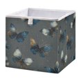 thumbnail image 1 of Foldable Fabric Storage Bin Home Cubes Clothing Organizer Bins Large Collapsible Box Basket for Home Organizer Brown-blue Butterfly Pattern, 1 of 7