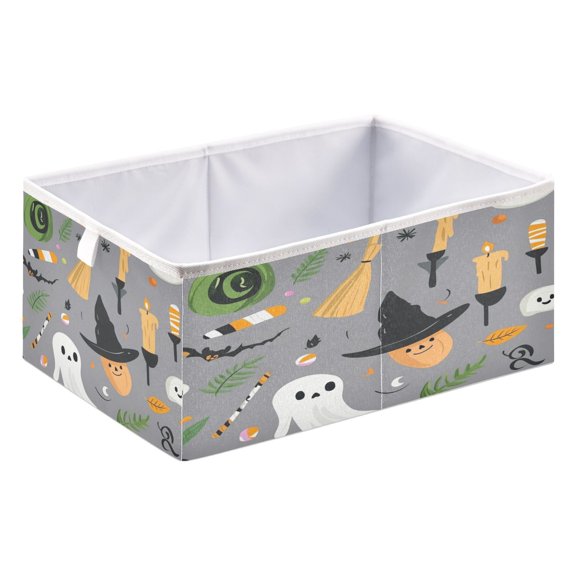 Foldable Fabric Storage Bin Home Cubes Clothing Organizer Bins Large Collapsible Box Basket for Home Organizer Cartoon Halloween Element