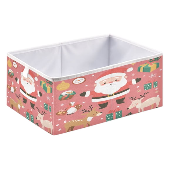 Foldable Fabric Storage Bin Home Cubes Clothing Organizer Bins Large Collapsible Box Basket for Home Organizer Christmas Day Elements