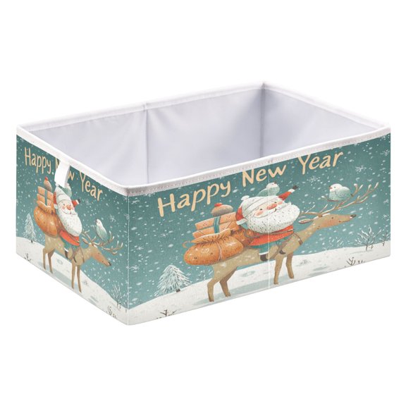 Foldable Fabric Storage Bin Home Cubes Clothing Organizer Bins Large Collapsible Box Basket for Home Organizer Christmas Elements