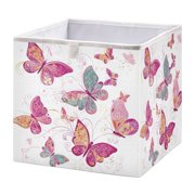 Foldable Fabric Storage Bin Home Cubes Clothing Organizer Bins Large Collapsible Box Basket for Home Organizer Colorful Butterflies