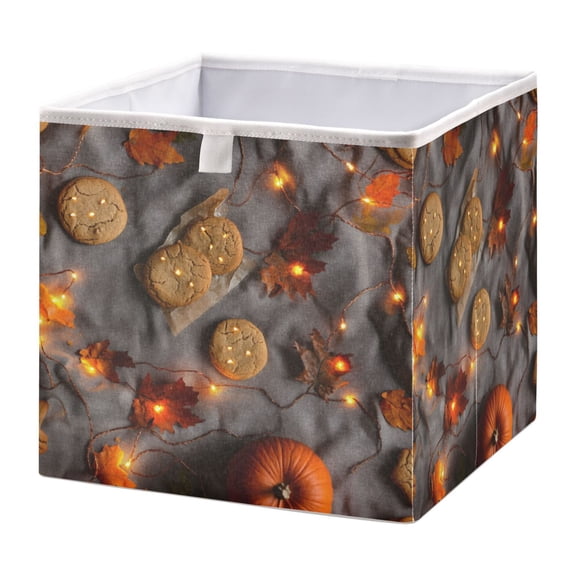 Foldable Fabric Storage Bin Home Cubes Clothing Organizer Bins Large Collapsible Box Basket for Home Organizer Cookies on The Table