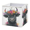 thumbnail image 1 of Foldable Fabric Storage Bin Home Cubes Clothing Organizer Bins Large Collapsible Box Basket for Home Organizer Cute Black Cow, 1 of 7