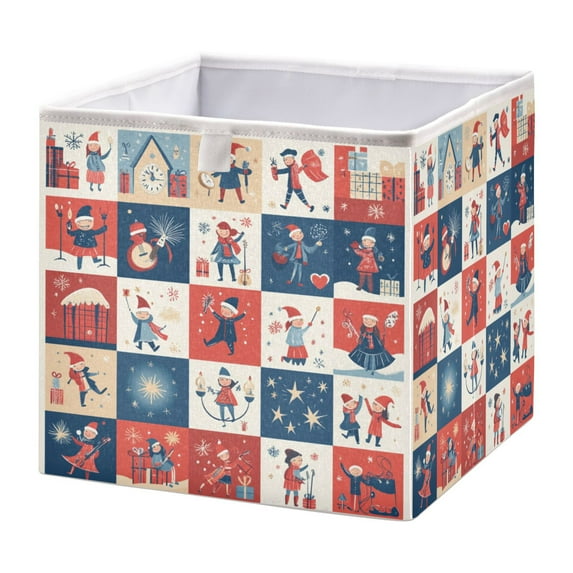 Foldable Fabric Storage Bin Home Cubes Clothing Organizer Bins Large Collapsible Box Basket for Home Organizer Different Christmas Activities