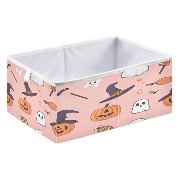 Foldable Fabric Storage Bin Home Cubes Clothing Organizer Bins Large Collapsible Box Basket for Home Organizer Halloween Cute Elements