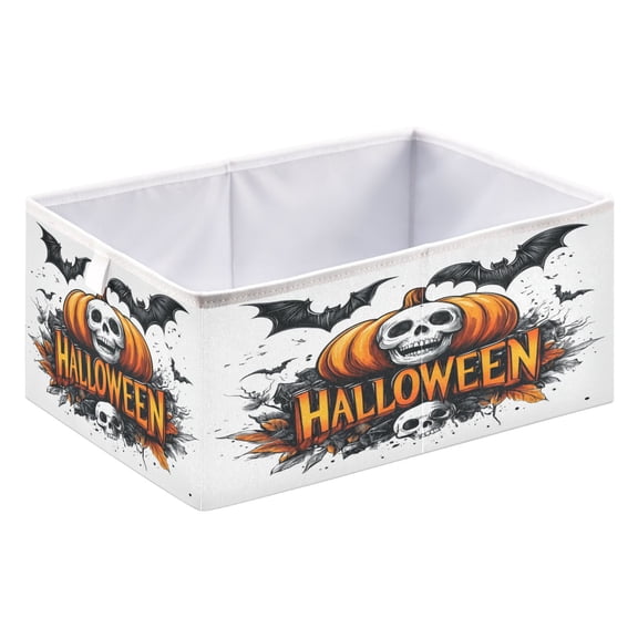 Foldable Fabric Storage Bin Home Cubes Clothing Organizer Bins Large Collapsible Box Basket for Home Organizer Halloween Elements Logo