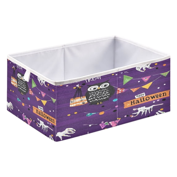 Foldable Fabric Storage Bin Home Cubes Clothing Organizer Bins Large Collapsible Box Basket for Home Organizer Halloween Ornamental Purple