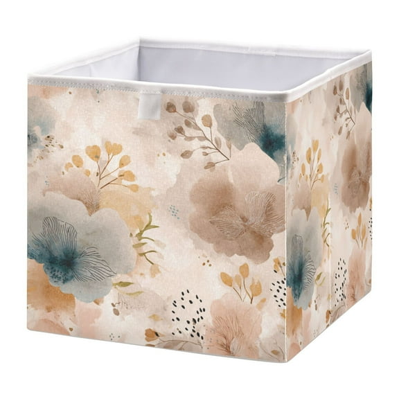 Foldable Fabric Storage Bin Home Cubes Clothing Organizer Bins Large Collapsible Box Basket for Home Organizer Hazy Ethereal Flowers